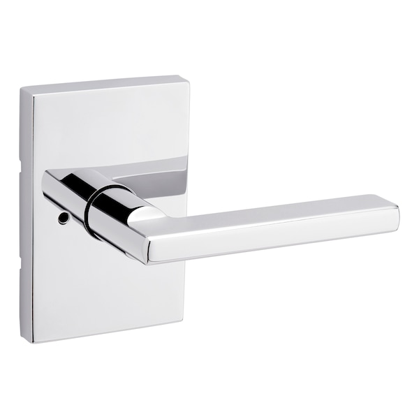 Halifax Lever with Rectangular Rose Privacy Door Lock with 6AL Latch, RCS Strike Bright Chrome Finish